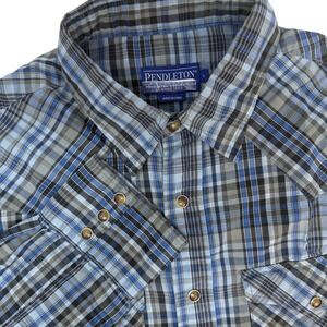 Pendleton Mens Pearl Snap Western Long Sleeve Shirt Size‎ Large